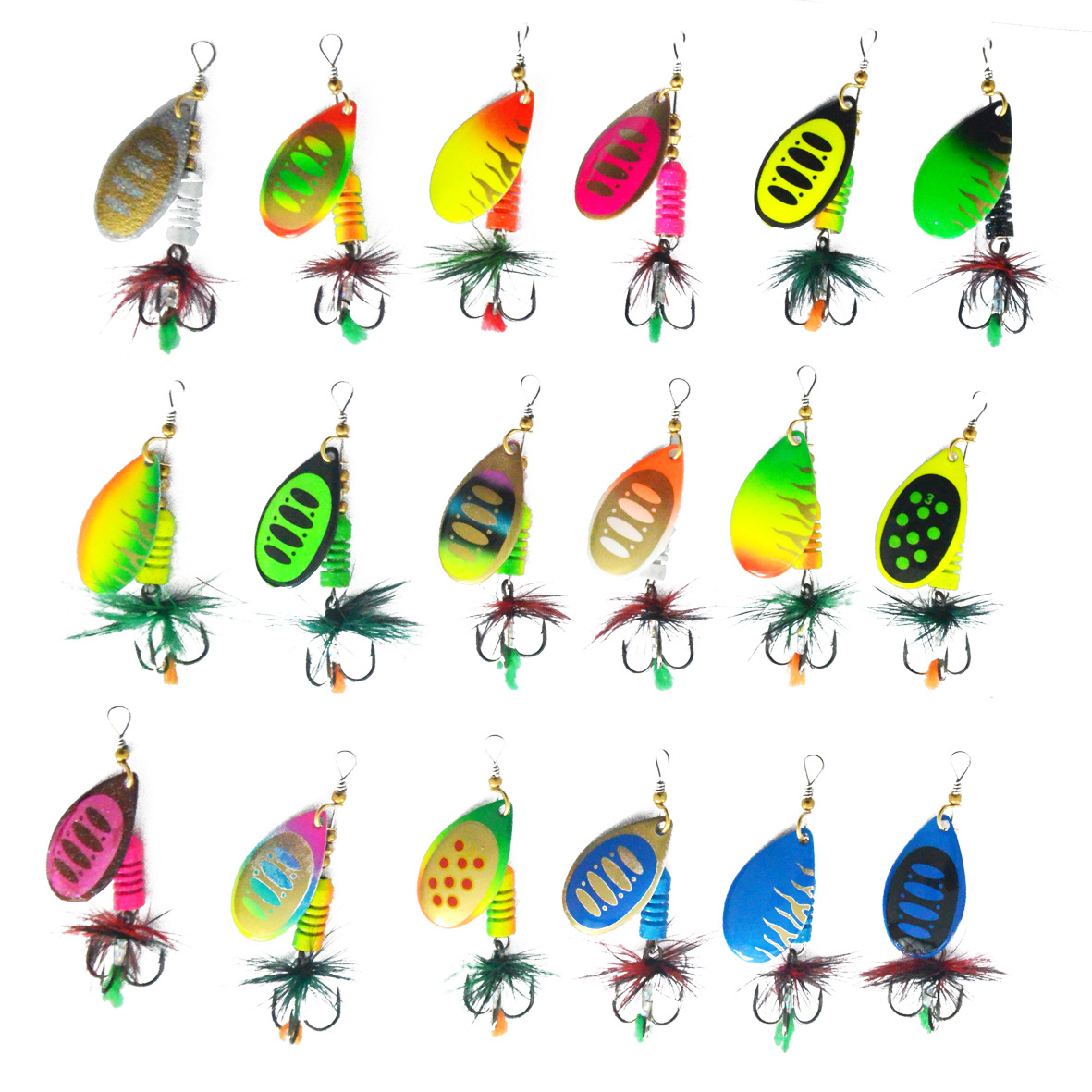 CHEERY Fishing Lures Kit Set Spinnerbait for Bass Trout Walleye Salmon Assorted Metal Hard Lures Inline Spinner Baits 10pcs Kit – Metal Lure – view 4