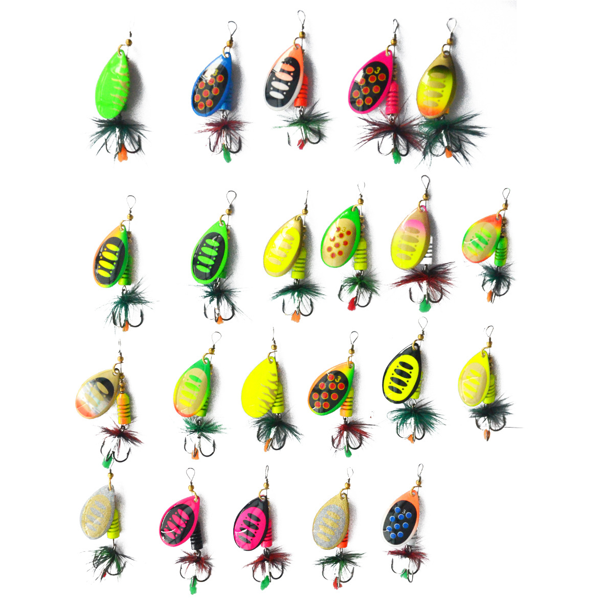 CHEERY Fishing Lures Kit Set Spinnerbait for Bass Trout Walleye Salmon Assorted Metal Hard Lures Inline Spinner Baits 10pcs Kit – Metal Lure – view 5