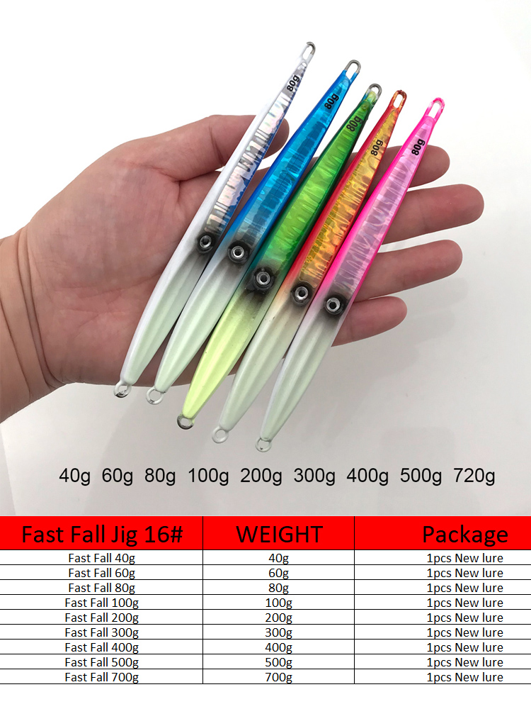 Jig Lure 16 Weekly Deals 40g 60g 80g Luminous Tokayo Slow Jigging Madai Jig Lure Sticker Box Weihai Top Umbrella Baits – Metal Lure – view 3