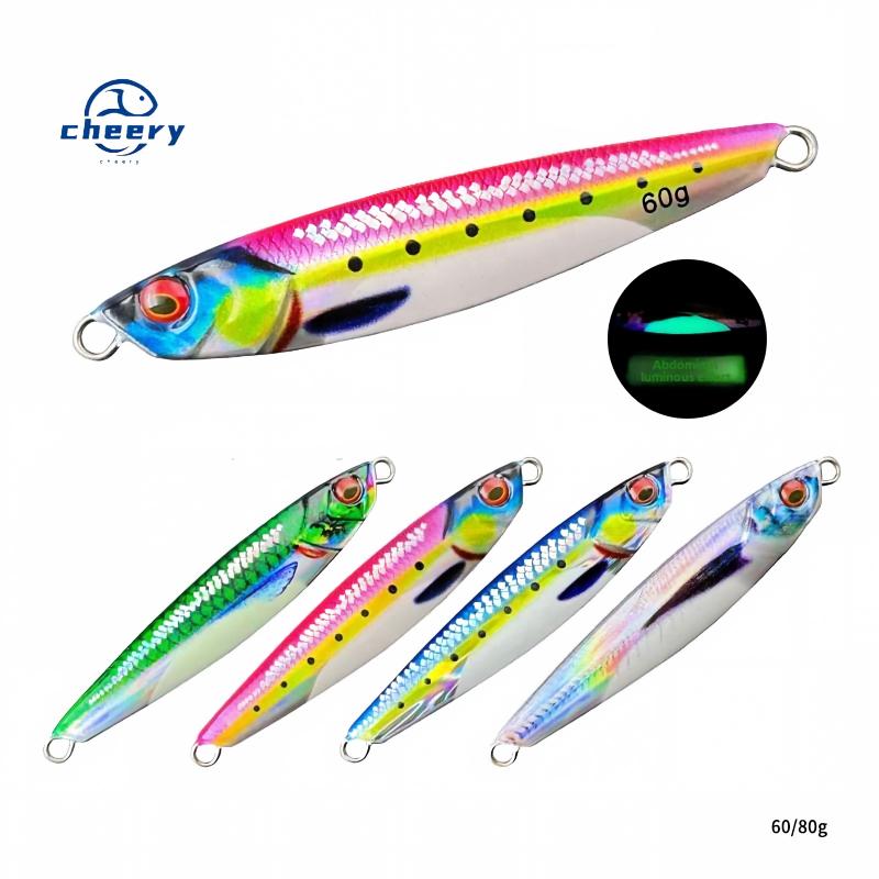 CHEERY 40g 60g 80g UV Luminous Slow Saltwater Fishing Metal Jig Lure Major Craft-jigpara Slim 3D Printed with Scale – Metal Lure – view 1