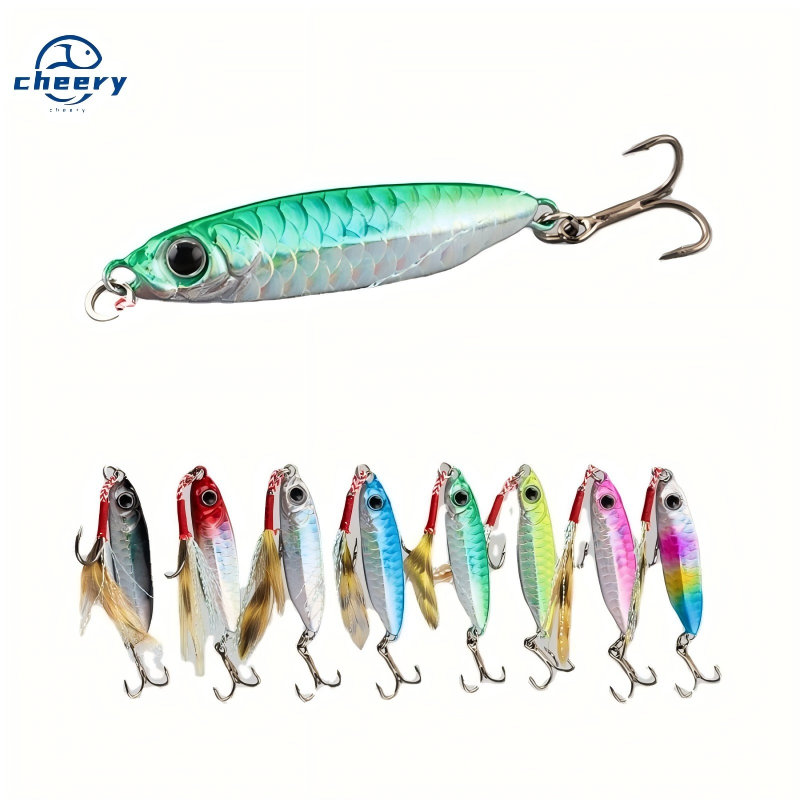 Cheery New Fashion Lifelike 7g/10g/15g/20g/25g/30g Fast Sinking Jigging Bait with Assisted and Feather Treble Hooks – Metal Lure – view 1