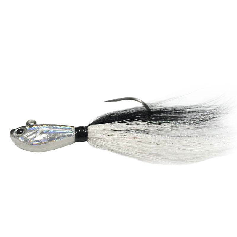 Wholesale 1oz Jig Head Bucktail Fishing Lures Black Wholesale White – Metal Lure – view 3