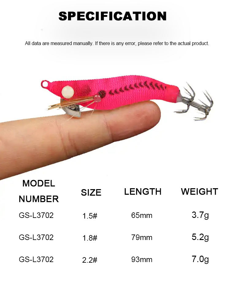 Cheery Luminous Silicone Squid Jig and Shrimp Egi Lure 65mm 79mm 93mm Artificial Hard Bait for River Fishing – Wood Shrimp – view 2