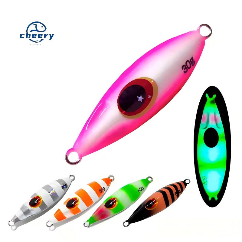 CHEERY Slow Bee Slow Pitch Jig 10g-150g UV Luminous Shore Casting Jigging Spoon Lure Glow Saltwater Fishing Lure – Metal Lure – view 1