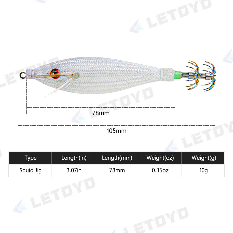 10g with Shrimp Bag Luminous Rattle Squid Jig Fishing Wood Shrimp Lure Squid Cuttlefish Jigs Lures – Wood Shrimp – view 2