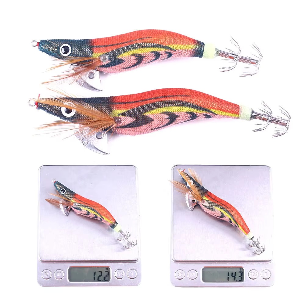 12g 14g Shrimp Jigging Fishing Lure Hard Plastic Squid Jig Saltwater Sinking Squid Jig – Wood Shrimp – view 5
