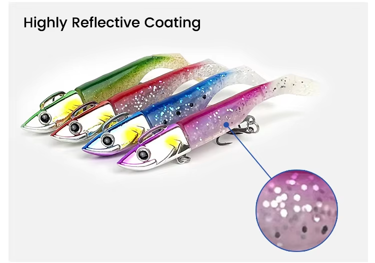 New Arrival Luminous Jig Head Soft T Tail Bass Fishing Lure 30g/37g/43g Saltwater Jigging Rubber Bait Artificial Lead Soft Bait – Soft Lure – view 3