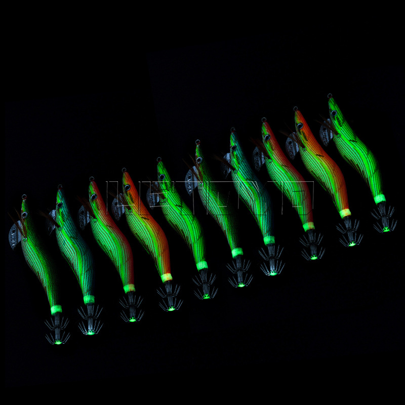 CHEERY Squid Jigs Lures Bait 12.5cm 15g Prawn Cuttlefish Bait Whole Sale Luminous Wooden Shrimp Squid Jig Egi Seawood – Wood Shrimp – view 2