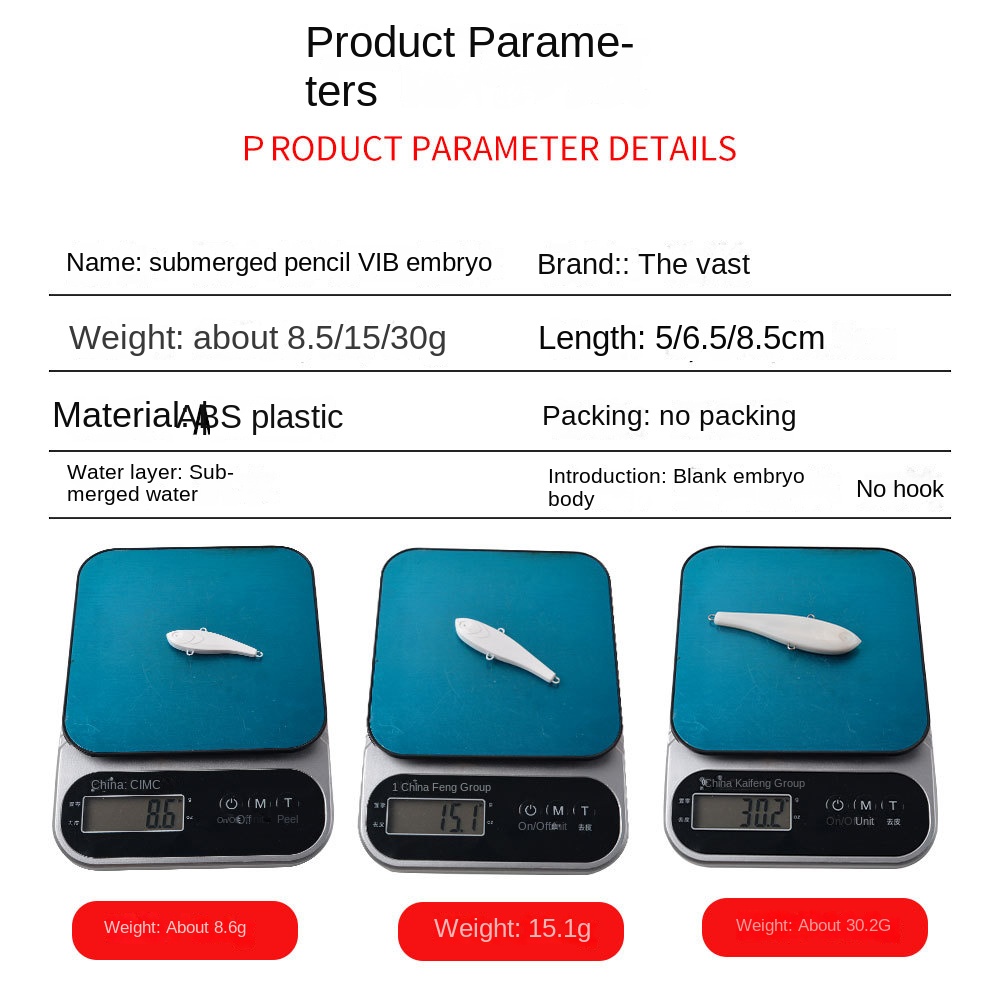 Wholesale Artificial Hard Vibration Bait Unpainted Blank VIB Fishing Lures – Other Hard Lure – view 5
