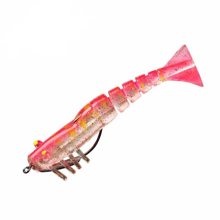 CHEERY 90mm 8.5g Saltwater Soft Live Shrimp Fishing Lure Luminous Artificial Bait Jointed Prawn Bionic Bait – Worms & Grubs – view 4