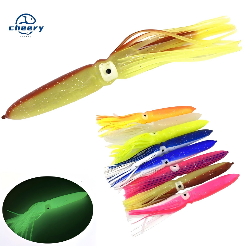Cheery New 18cm 22cm Rubber Squid Skirts Octopus Soft Fishing Lures Tuna Sailfish Baits Mix Colors – Octopus Skirt – view 1