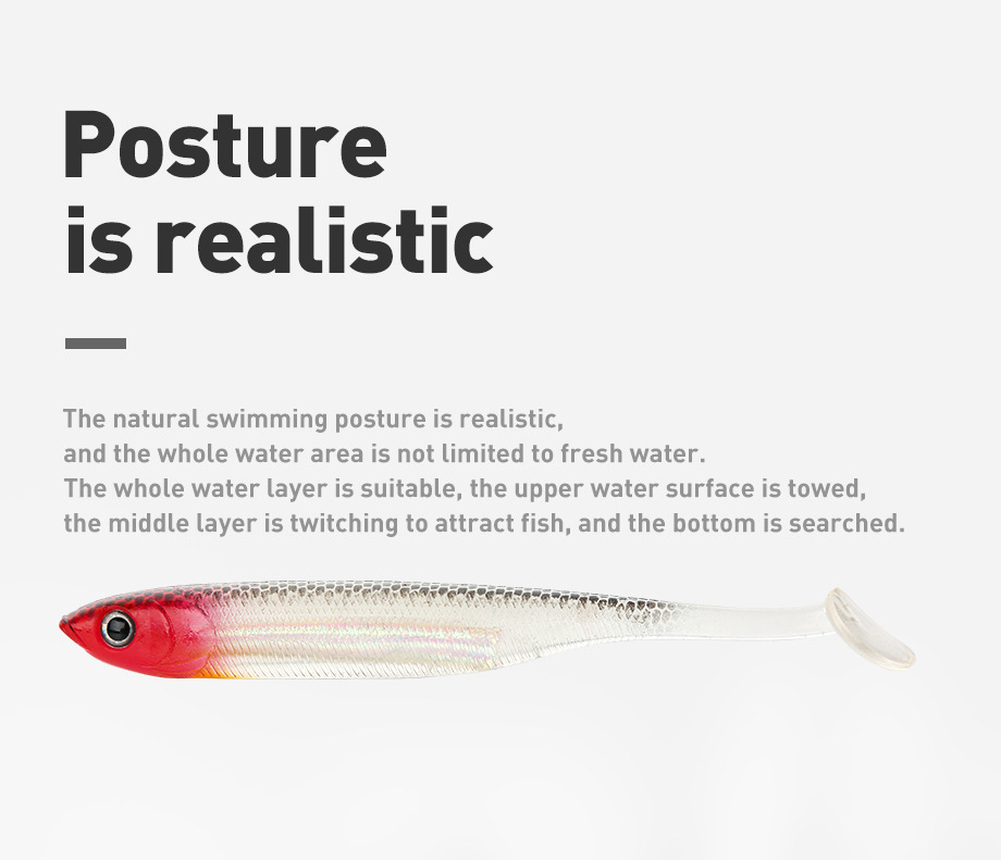 Paddle Tail Plastic Shad Soft Fishing 10cm/12.8cm Fishing Bass Lure Swim Bait Double Color Soft Lure – Worms & Grubs – view 2