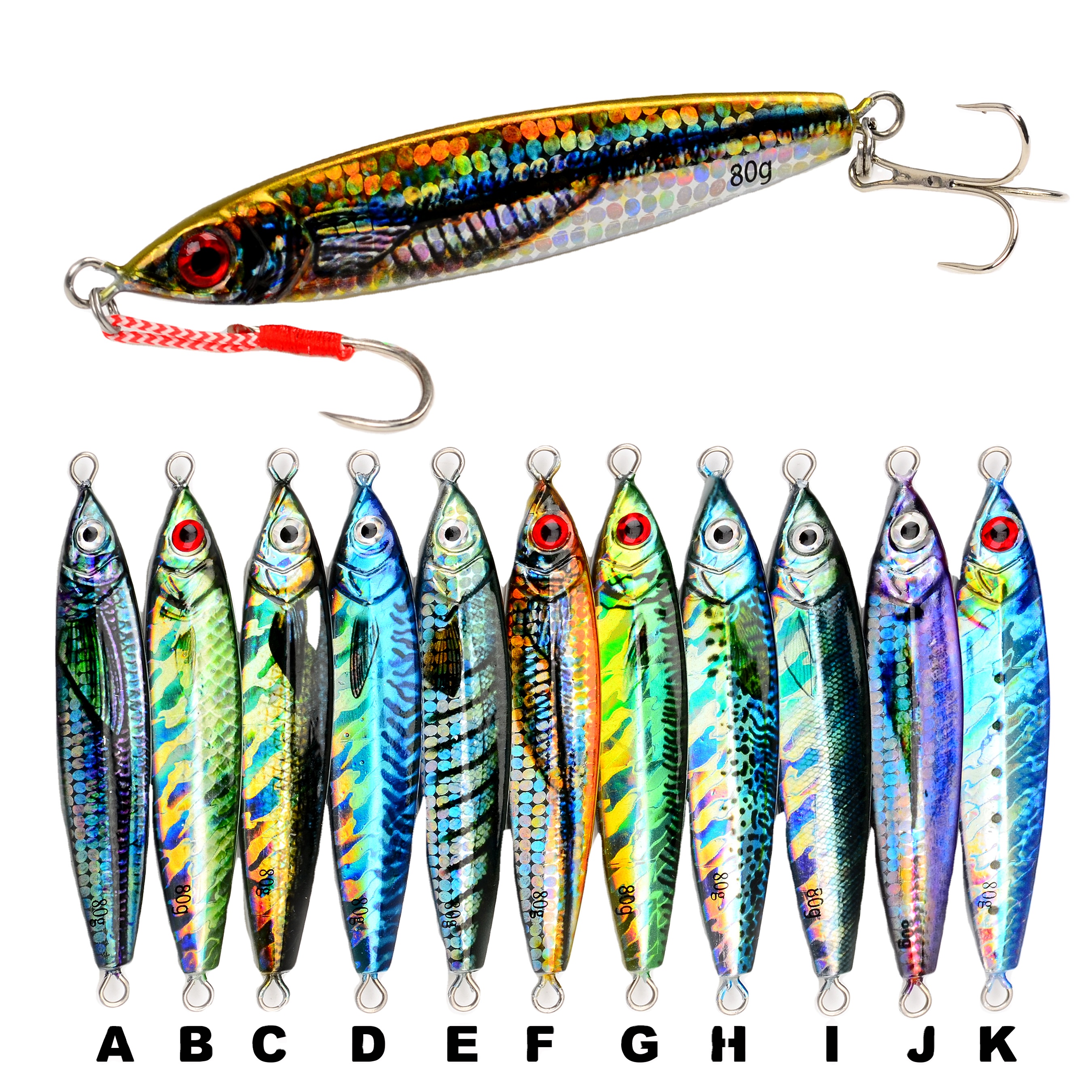 20g 35g 60g 80g 3D Print Metal Jig Fishing Lures Lead Jigging Lures Ashore Long Casting Metal Jig Lure – Metal Lure – view 1