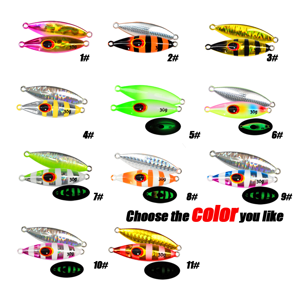 Luminous Customised Slow Bee Metal Jig Pitch Jigging Lure Vertical 40G 60g 80g 100g 120g Jigging Metal Fish Lure with Hook – Metal Lure – view 4