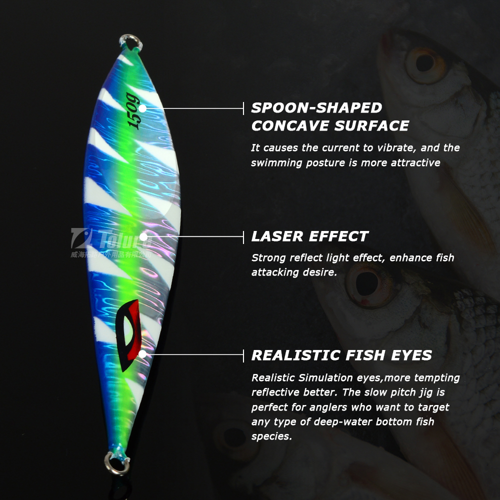 CHEERY New Slow Sinking Jigs 150g 250g 300g Slow Jigging Metal Jig Heavy Metal Lures Fishing Saltwater Fishing Lures – Metal Lure – view 3