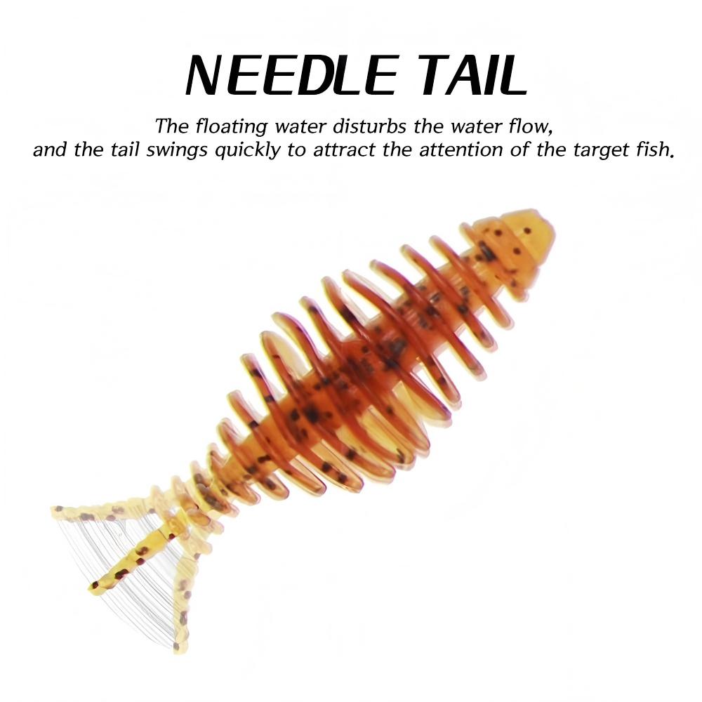 CHEERY 10pcs/bag 50mm 1.6g Double Color PVC Soft Worm Bait Artificial Plastic Fishing Lure for Lake Bass Catfish Bream Target – Worms & Grubs – view 2