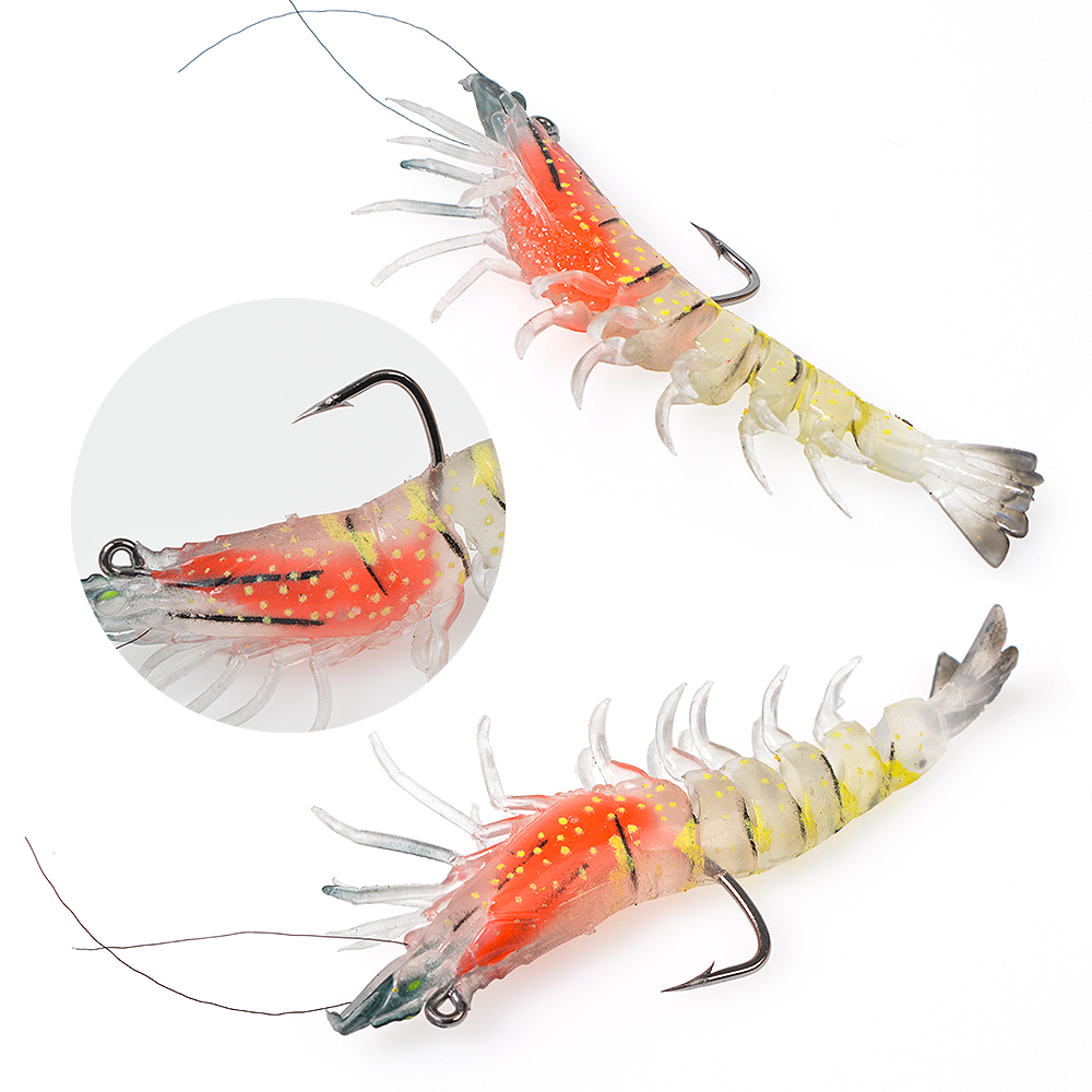 CHEERY Hot Sale Saltwater Fishing Swimbait Lifelike Soft Bait 15g Multi Jointed Luminous Soft Plastic Shrimp Lure with Hook – Worms & Grubs – view 5