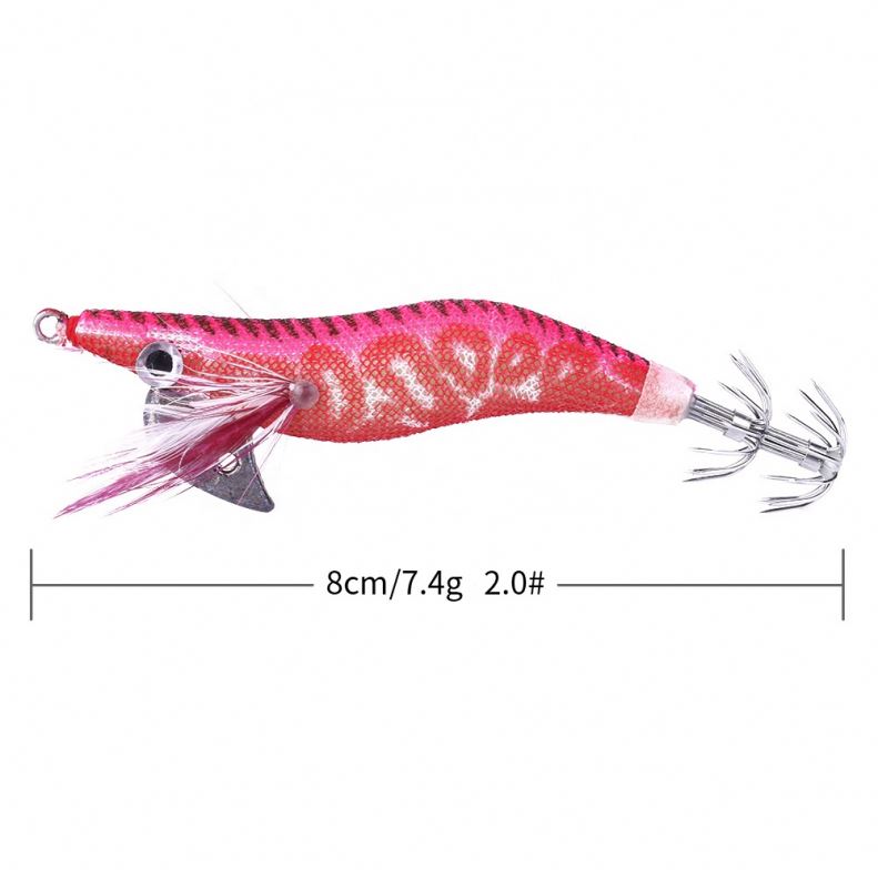 New Arrival Hot Sell Wholesale 2.0 Squid Jigs Fishing Lures Squid Hook Bait – Wood Shrimp – view 5