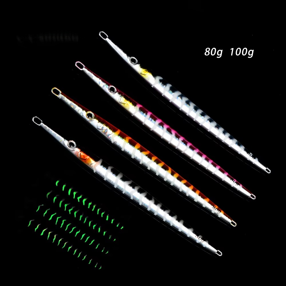 CHEERY 80g 100g Good Quality Deep Sea Metal Jig Lure Jigging Lure Saltwater Fishing Hard Bait – Metal Lure – view 3