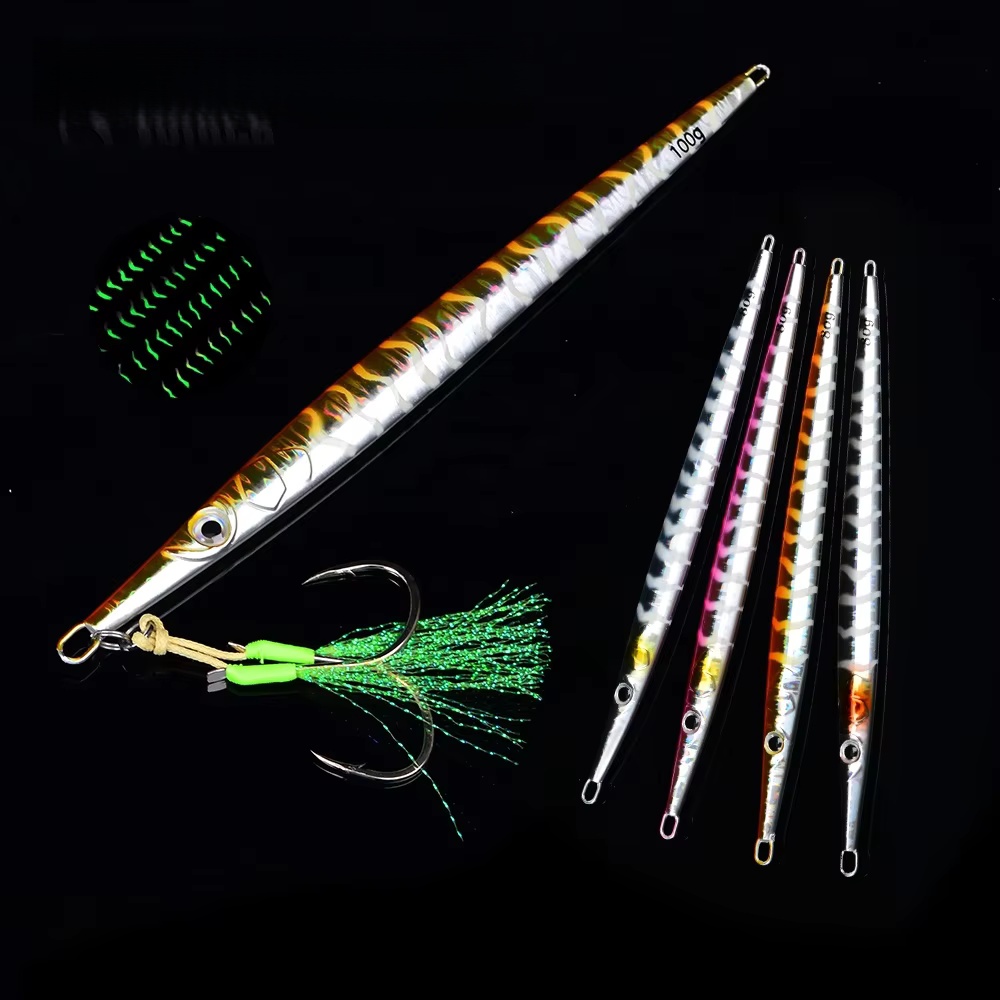 CHEERY 80g 100g Good Quality Deep Sea Metal Jig Lure Jigging Lure Saltwater Fishing Hard Bait – Metal Lure – view 5