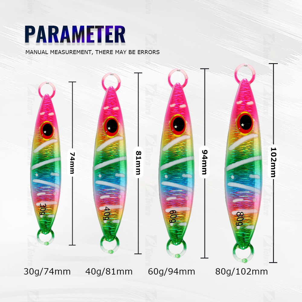 HIgh Quality 30g 40g 60g 80g Luminous Effect Sinking Saltwater Artificial Metal Jigs Fishing Lead Metal Jigs Bait – Metal Lure – view 2