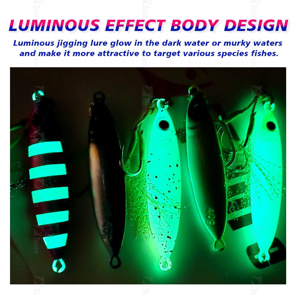 CHEERY Saltwater Fishing Lure 30g 40g 60g 80g Lead Fish Metal Slow Jig Lure Shore Offshore Saltwater Slow Fall Jigging Bait – Metal Lure – view 4