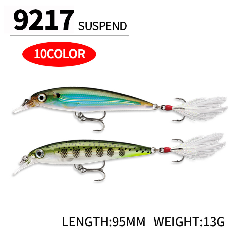 Luya Bait 95mm/13g Bait Floating Mino with a Bristle Hook, a Bionic Upturned-mouth Bait for Sea Bass Fishing – Minnow – view 4