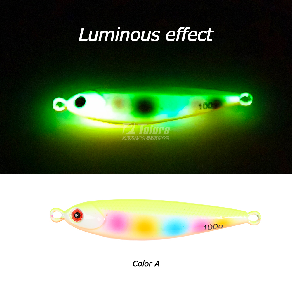 New 60g 80g 100g Metal Jig Lure Lead Alloy Slow Jig Lead Fishing Baits Luminous Fishing Lure Hard Speed Jig Lure – Metal Lure – view 4
