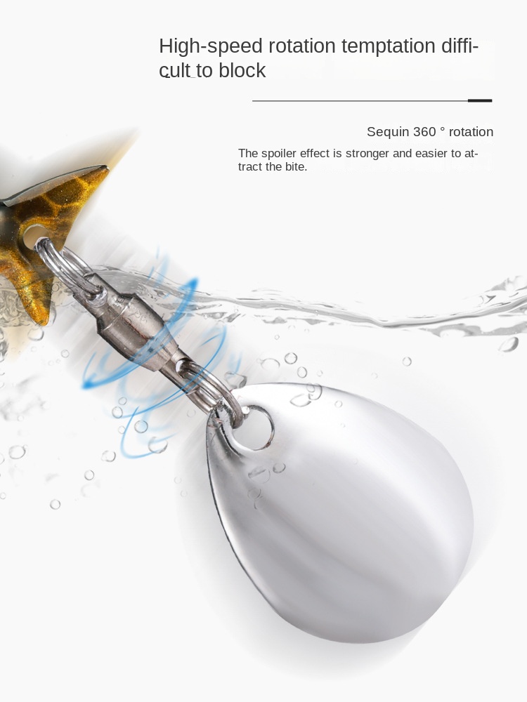 Cheery Skimming Shark Whirlwind Bait Bionic Bass Lures Big-Mouth Iron Plate Far-Cast Sequin Vib Metal False Bait for Bottom – Metal Lure – view 4