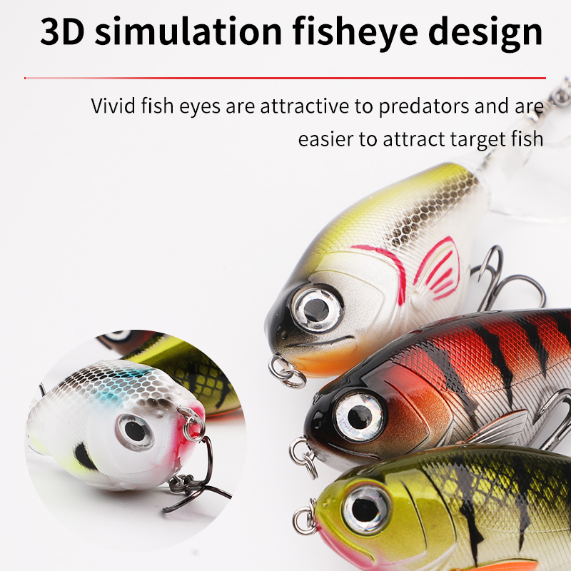 Cheery 17g Topwater Fishing Lure Floating Rotating Tail Plopping Minnow Surface Crankbait for Saltwater Fish Attracts Bass Trout – Other Hard Lure – view 3