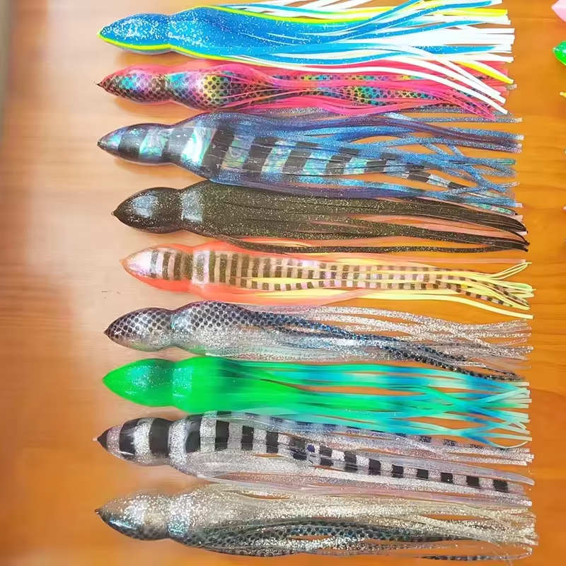Cheery PVC Saltwater Fishing Trolling Skirts Lure 2.5in to 16in Octopus Squid Marlin Teaser Tuna Printed Different Sizes Lure – Octopus Skirt – view 3