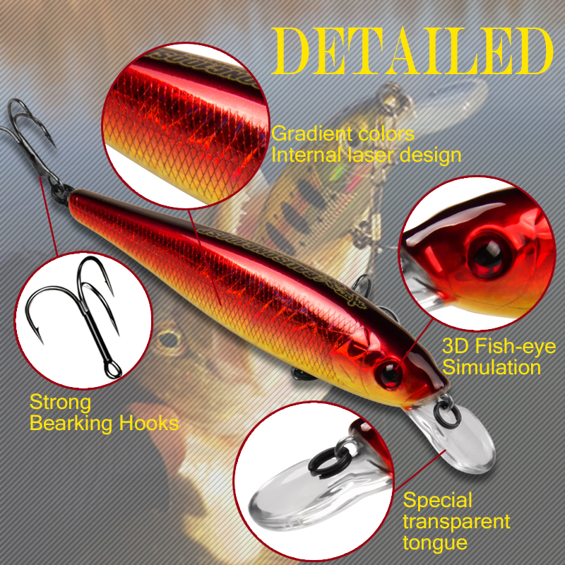 Cheery for Bearking Tungsten Balls Casting 10cm 17.5g Top Model Hard Bait Minnow Professional Hook Fishing Lures for Carp and – Minnow – view 2