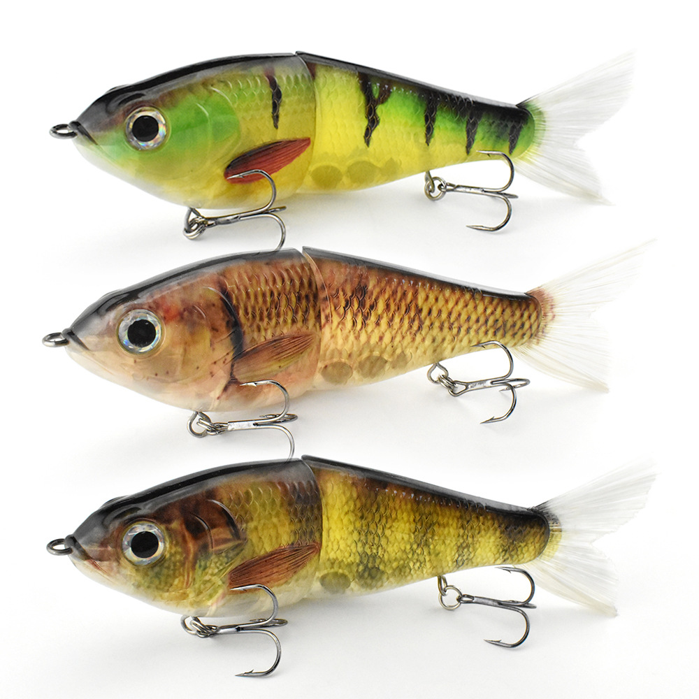 S-Shaped Swimming Slow Sinking Multi-Section Fish Simulation Hard Bait Lure Plastic Silk Hair Tail Bass Bottom Fishing Hooks – Swimbait – view 1
