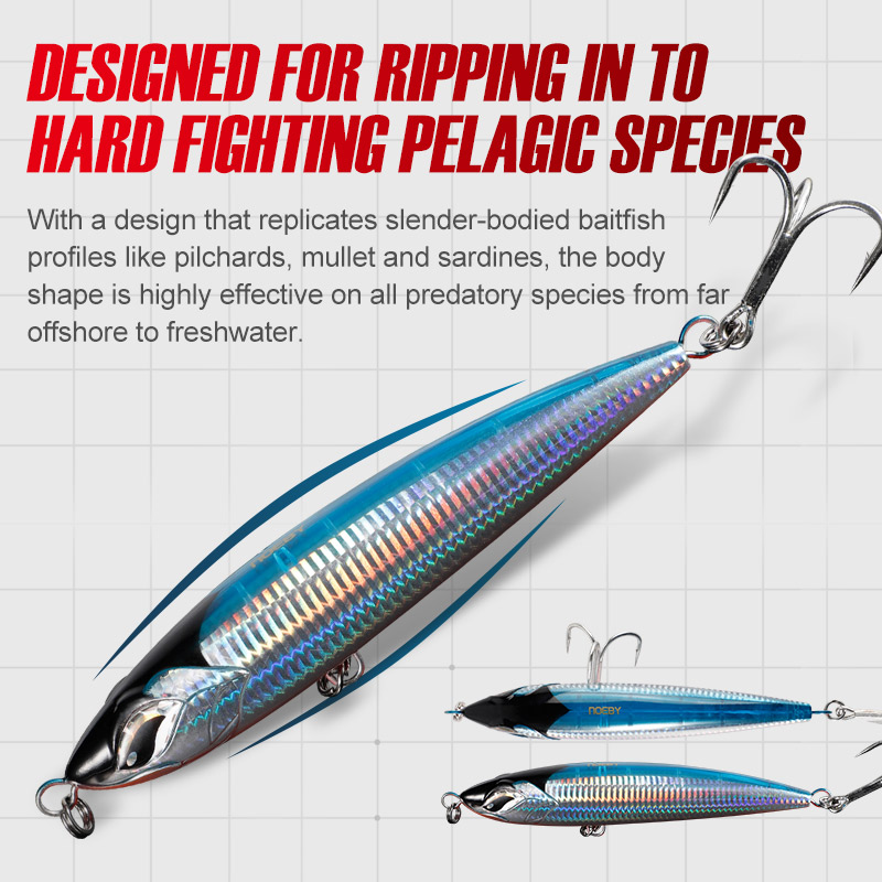 CHEERY 160mm/190mm Top Water Good Floating Pencil Big Lure Bass, Long Casting Artificial Hard Bait Fishing Lures – Pencil – view 4