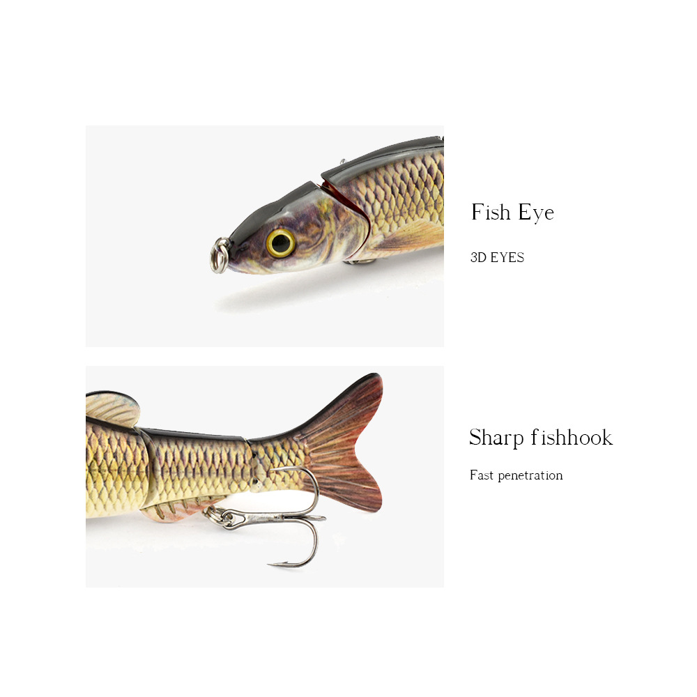 Cheery Five Section Bionic Artificial Hard Bait for Carp ODS LURE D5J01 ABS Material Freshwater Casting Lure with Hooks – Soft Lure – view 3