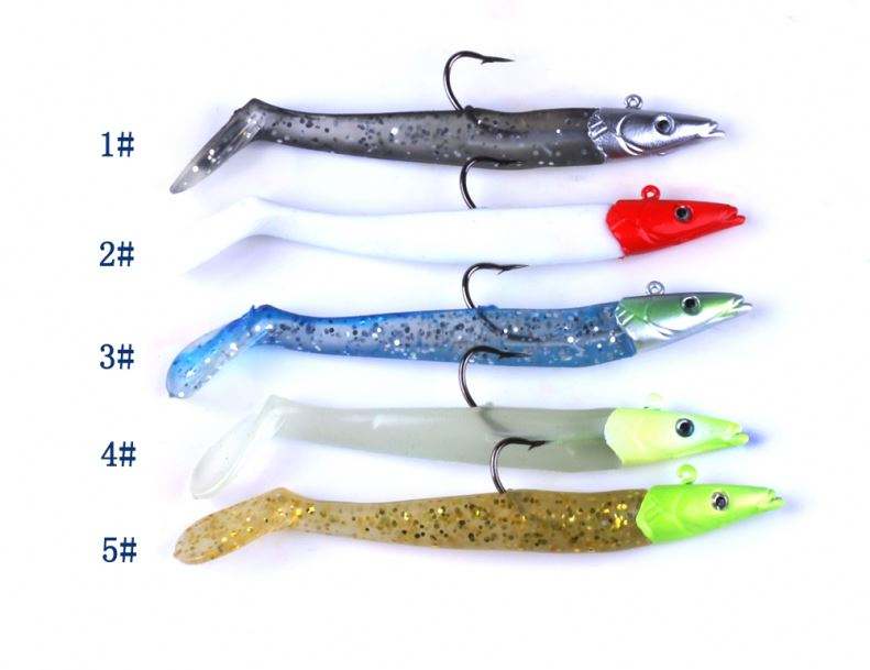 Cheery Free Shipping Lead Head Jig Fishing Soft Bait Silicone Soft Plastic Fishing Lure for Big Fish 19g 11cm – Metal Lure – view 5
