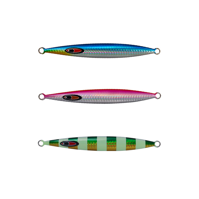 Cheery Luminous Striped Iron Plate Bottom Fishing Lure Bass Deep Sea Metal Hard Bait Wholesale – Metal Lure – view 1
