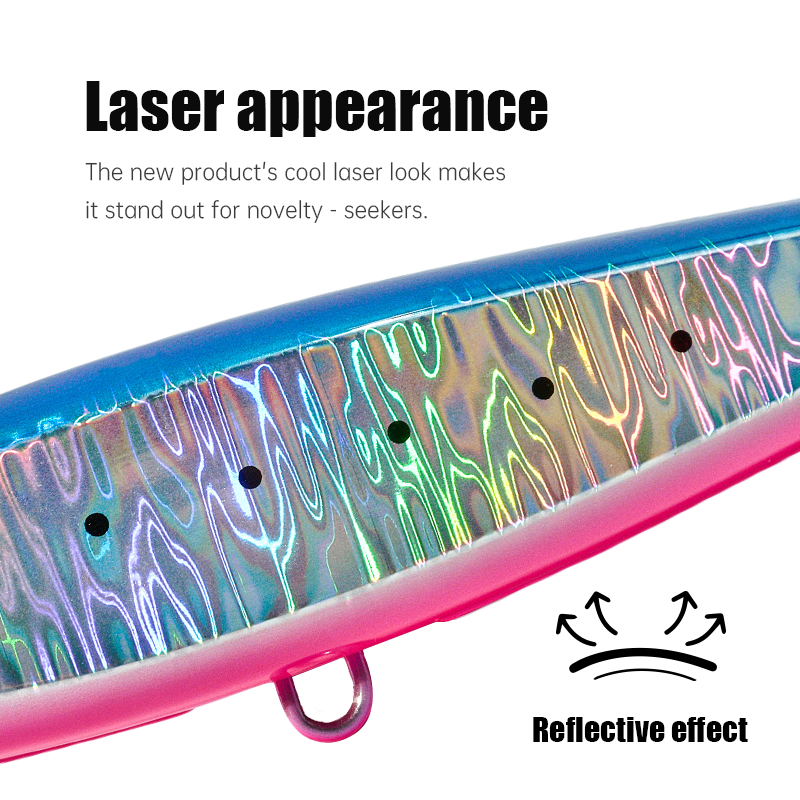 190mm 77g Floating Artificial Hard Swim Pencil Popper Lure ABS Printed Topwater Baits for Tuna Ocean Boat Fishing – Fishing Lure – view 5