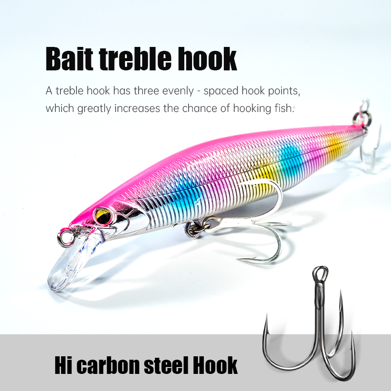 Factory Price High Quality 90mm 10g Minnow Feather Hook Printed ABS Minnow Fishing Lures for Saltwater Fish – Fishing Lure – view 5
