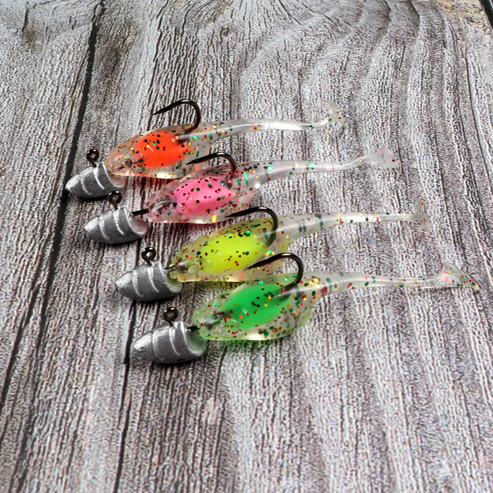 Mini Stainless Steel Root Fishing Float Water Sandwich T-tail Lure Soft Worms 8 Pieces/Box Freshwater Saltwater Artificial Bait – Fishing Lure – view 2