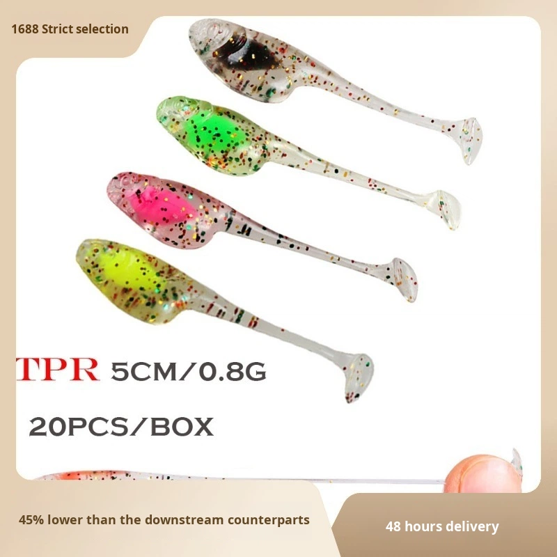 Mini Stainless Steel Root Fishing Float Water Sandwich T-tail Lure Soft Worms 8 Pieces/Box Freshwater Saltwater Artificial Bait – Fishing Lure – view 3