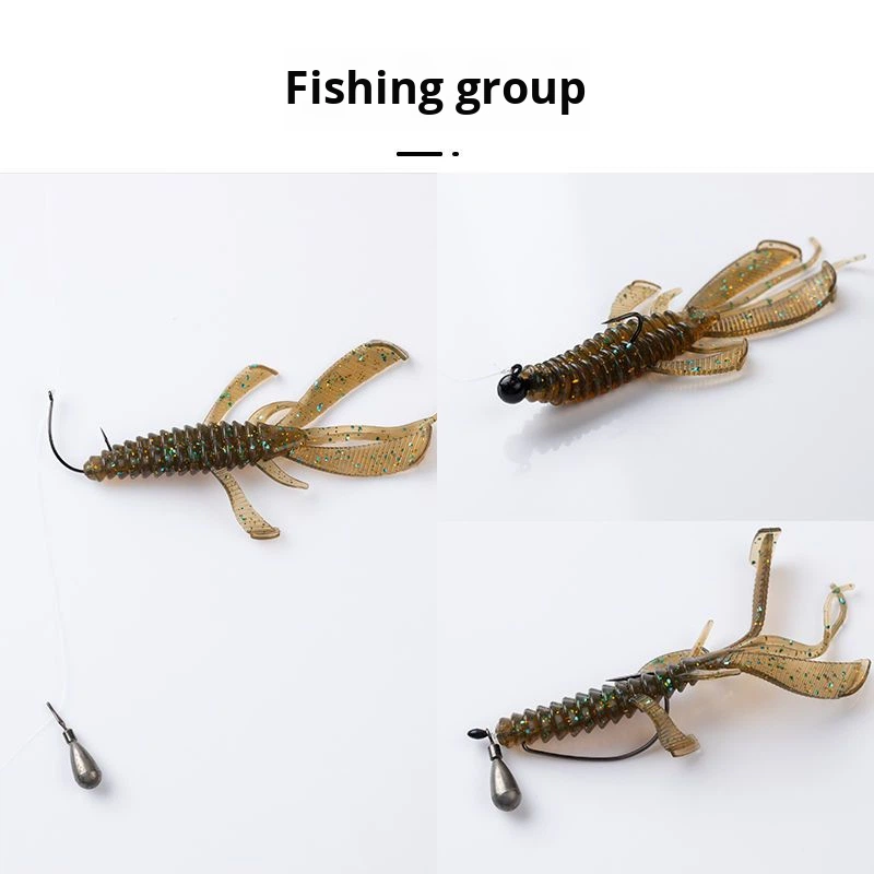 Floating Silicone Ballet Shrimp Obstacle Lead-Free Ned Bionic Bass Carp Lure Black Pit Soft Bait Butterfly Dance Fake Bait – Fishing Lure – view 2