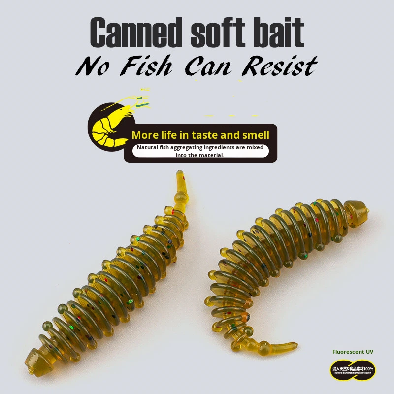 Lure Root Fishing Stainless Steel Soft Bait Caterpillar Needle Tail Straight Tail Maggot Perch Green Slight Bubble Light Fishing – Fishing Lure – view 5