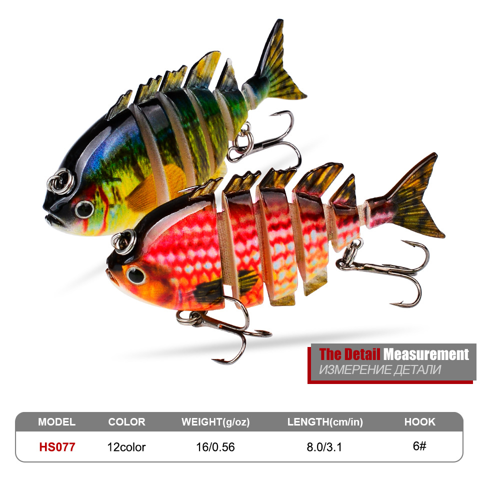 6-joint Multi-joint Fish Lure 8cm 16g Bionic Plastic Live Bait with Hooks Versatile for Perch and Sea Bass – Fishing Lure – view 4