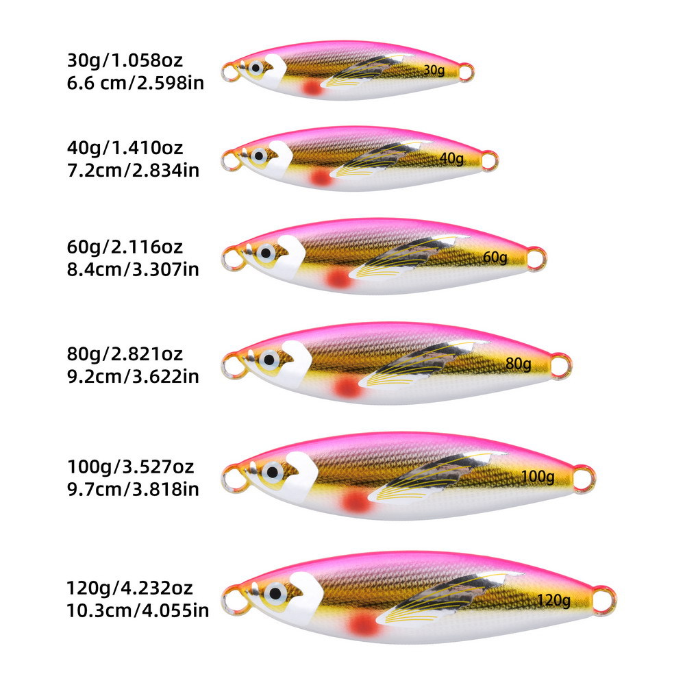 Cross-border Asymmetric Luminous UV Deep-sea Boat Fishing Iron Plate Lead Live Bait Slow Jig Long-distance Casting Hooks Lure – Fishing Lure – view 3