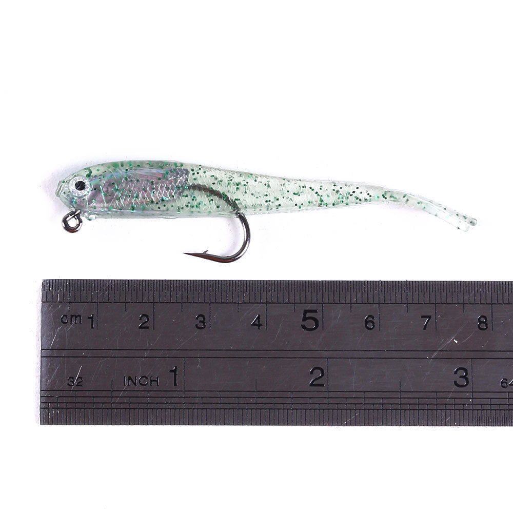 For Silicone Live Bait Fork Tail Lead Head Hook Fishing Lure 7cm 5g with Hooks Multi-color Sea Fishing Gear – Fishing Lure – view 2