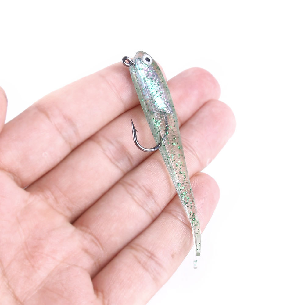 For Silicone Live Bait Fork Tail Lead Head Hook Fishing Lure 7cm 5g with Hooks Multi-color Sea Fishing Gear – Fishing Lure – view 5