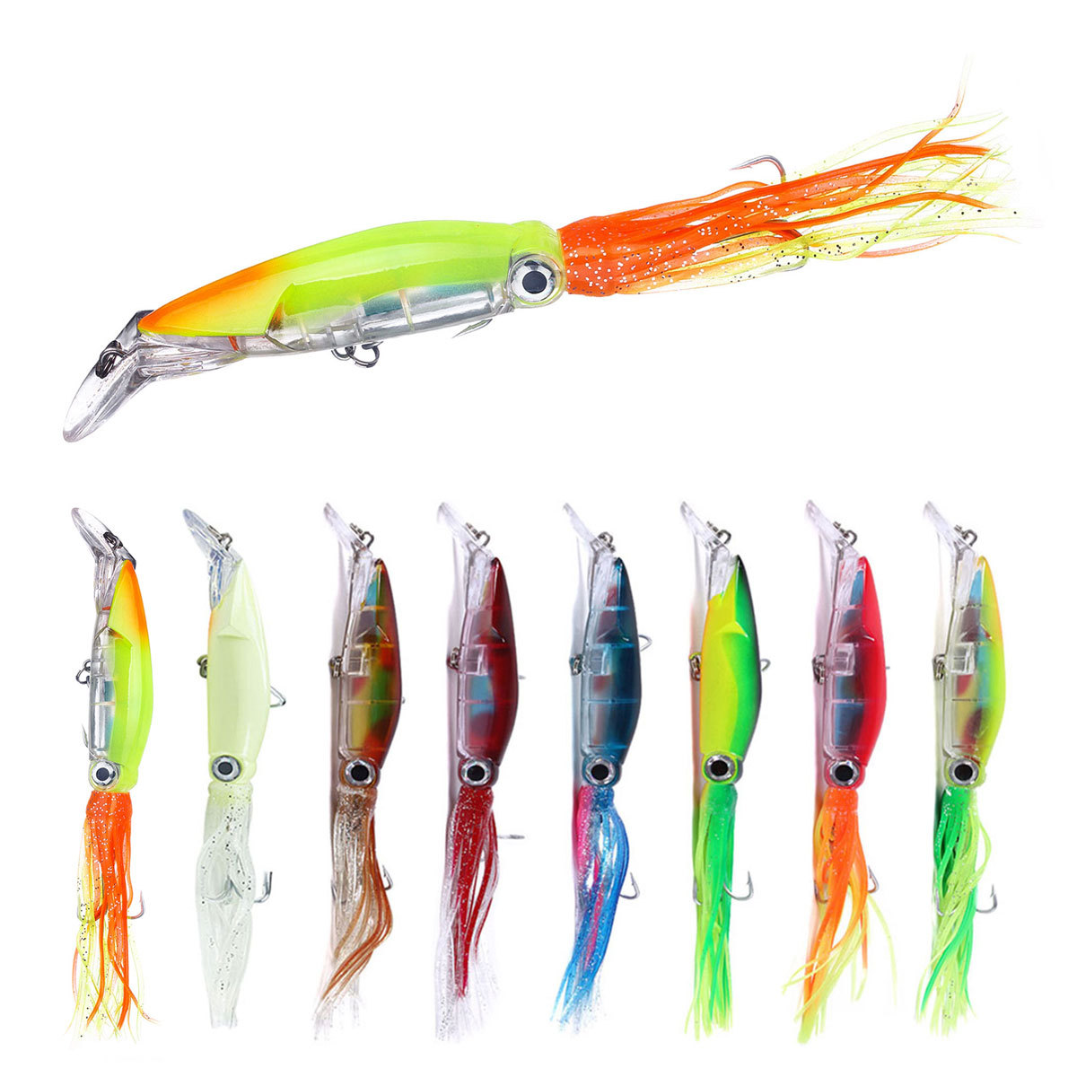Luminous Squid Fishing Lure 40g Beard Man Long Cast Slow Sinking Realistic Big Octopus Sea Fishing Grouper Silicone Live Bait – Fishing Lure – view 5