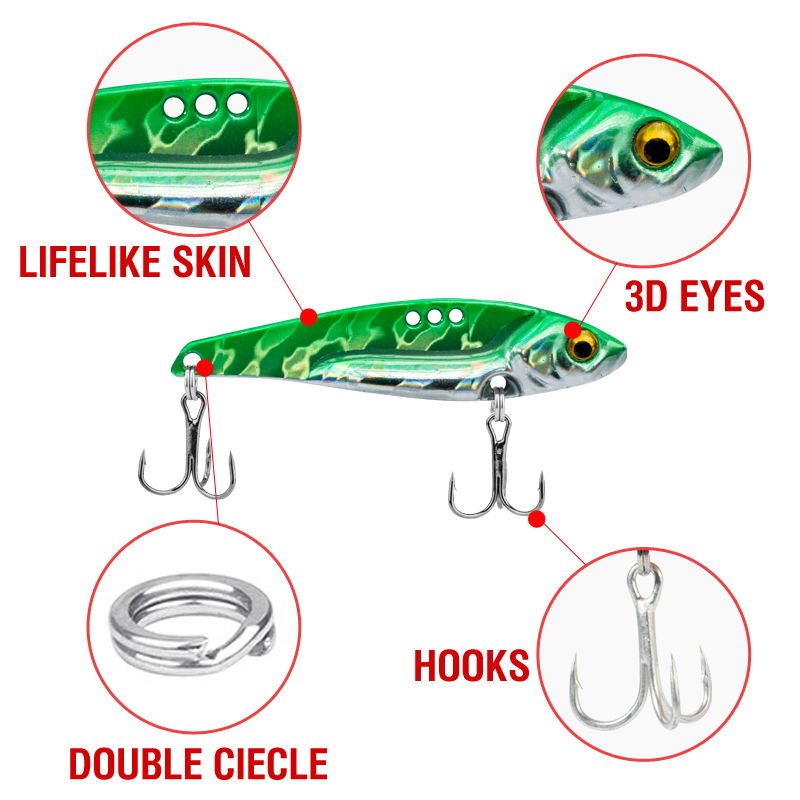 Lure Bait Metal Teaser VIB Long Casting Dragon Tooth Laser Vibrating Electroplated Live Bait Hooks Stock Realistic Fish – Fishing Lure – view 5