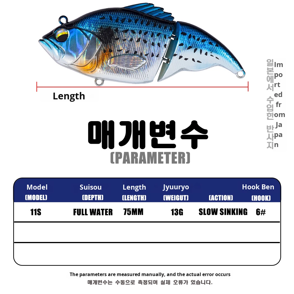New Two-section Lure Multi-joint Fish 75mm 13g Slow Sinking Sea Fishing Hard Bait Long Casting Targeting Predatory ABS – Fishing Lure – view 5